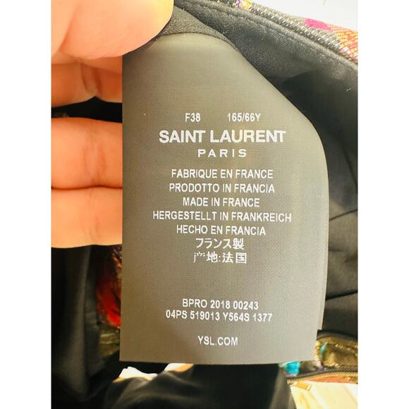 YVES SAINT LAURENT NEW Multicolor Floral Silk Blend Mini Shorts size FR 38 US M - Picture 10 of 16